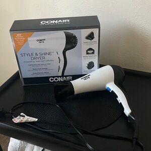 Conair White and Black Style & Shine Dryer